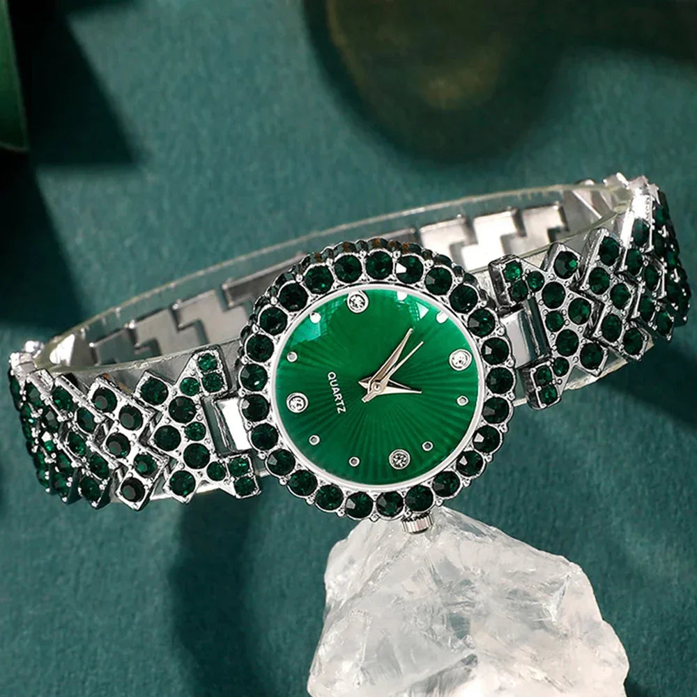 Women's Luxury Watch Jewelry Set with Heart Accents-3