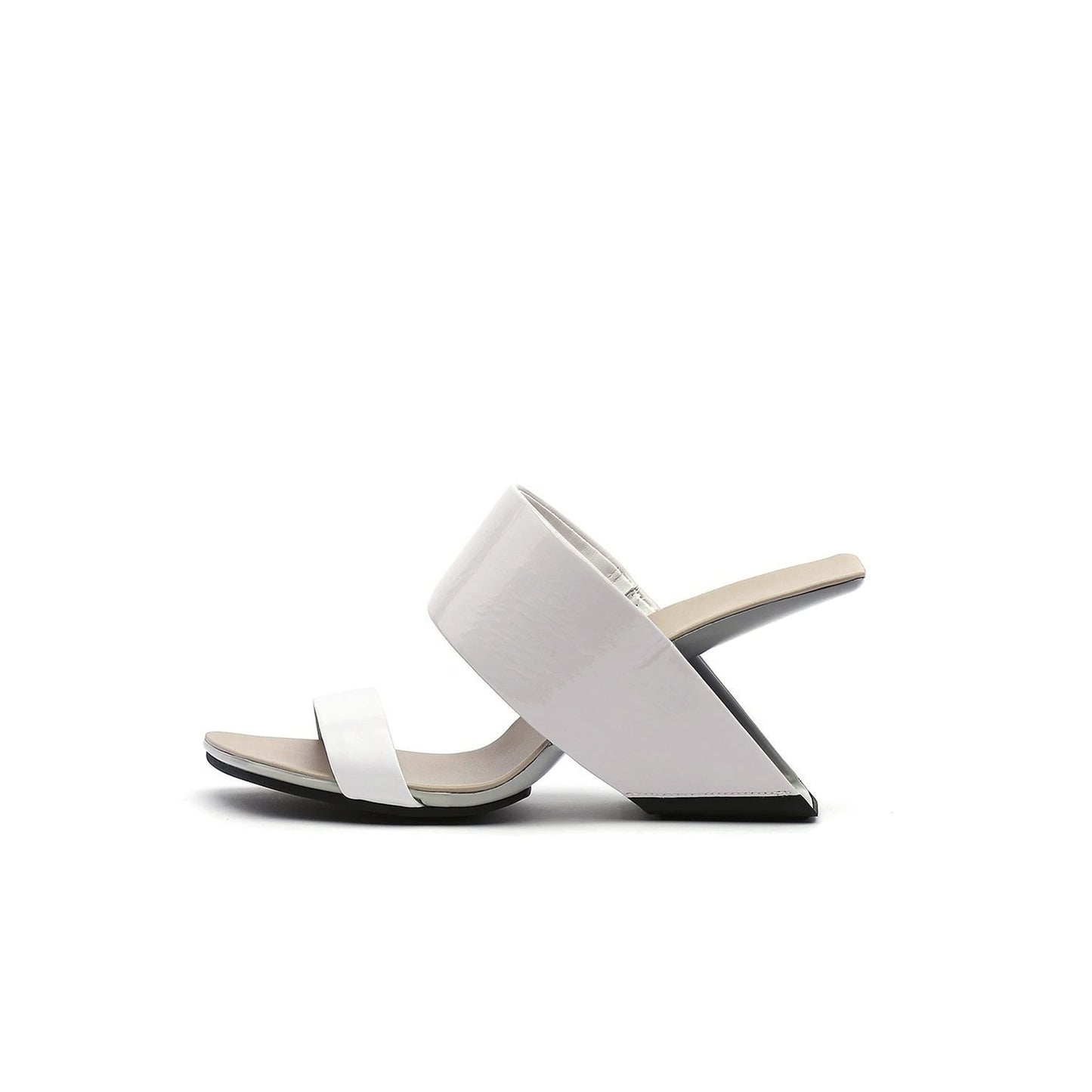 Electrifying Double Strap Edgy Heel-Less Wedges-0
