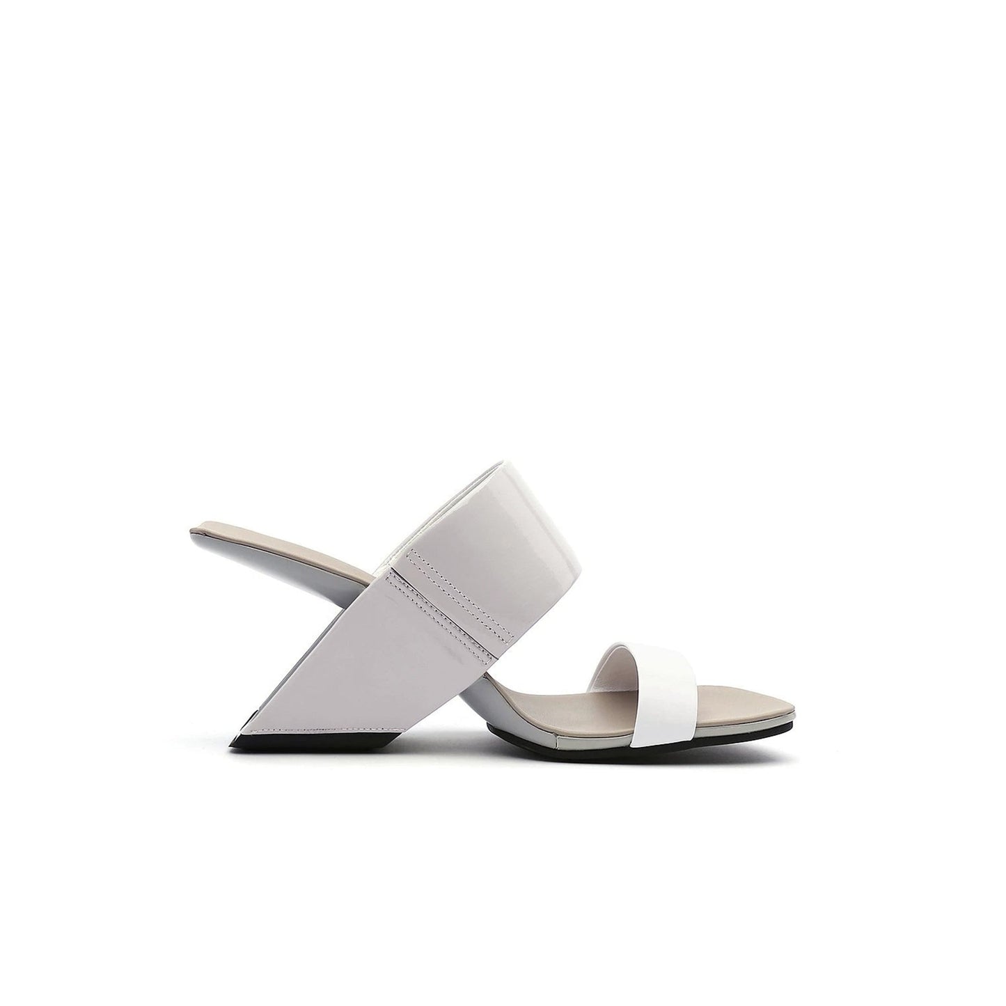Electrifying Double Strap Edgy Heel-Less Wedges-2
