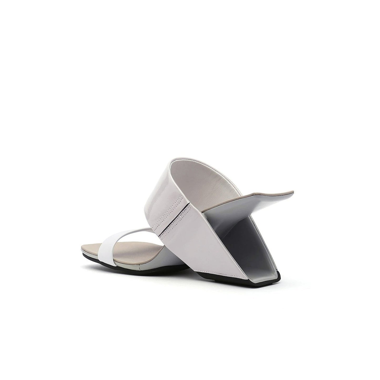 Electrifying Double Strap Edgy Heel-Less Wedges-3