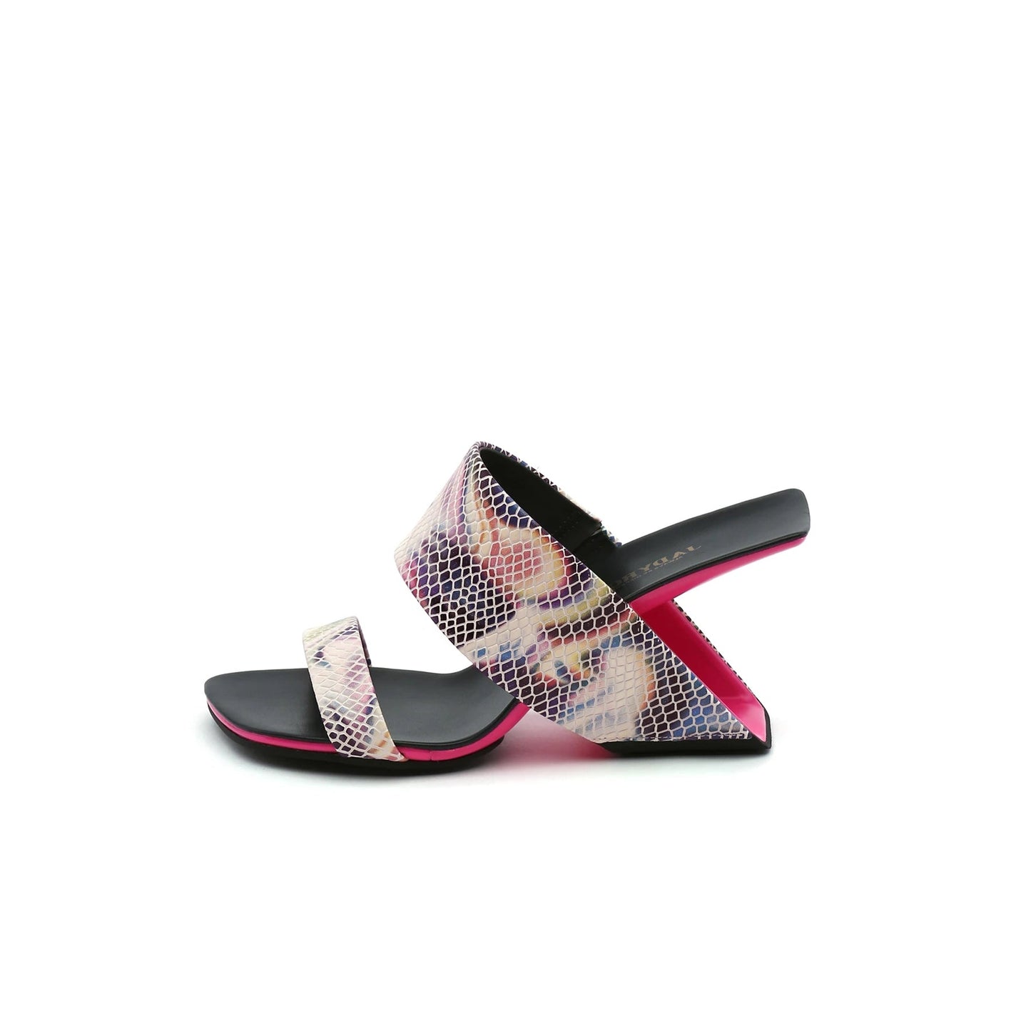 Electrifying Double Strap Edgy Heel-Less Wedges-7