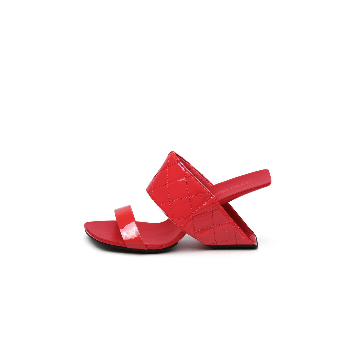 Glossy Neon Leather Wedge Heels-0