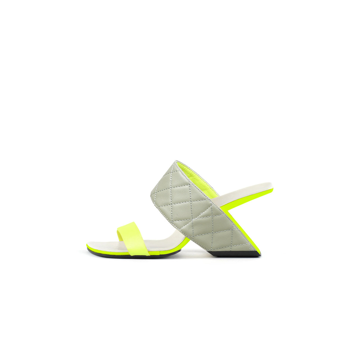 Glossy Neon Leather Wedge Heels-5