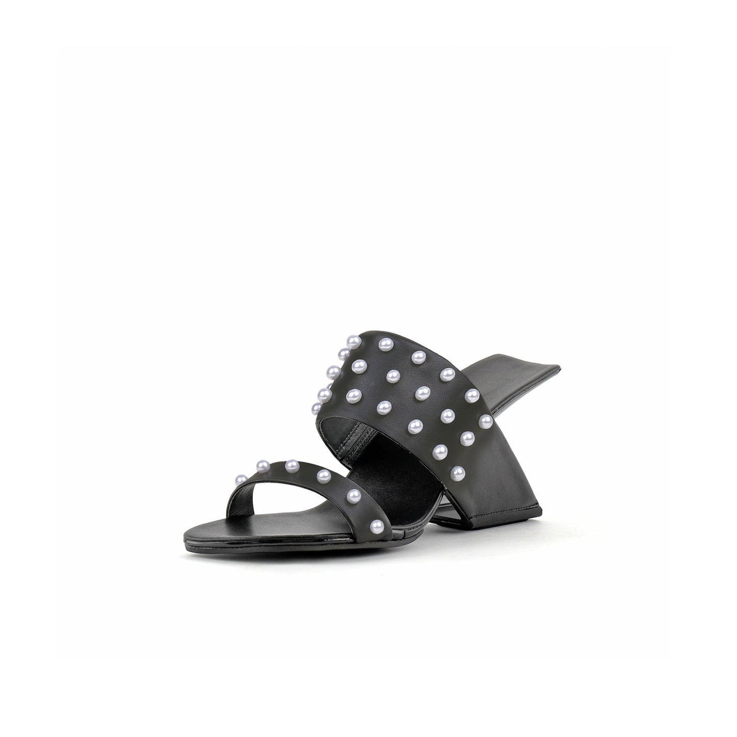 Metallic Beaded Arch Heel Mules-1