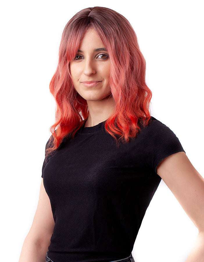 Paróka műhaj RIO Rosegold-Narancs ombre AFROline-3
