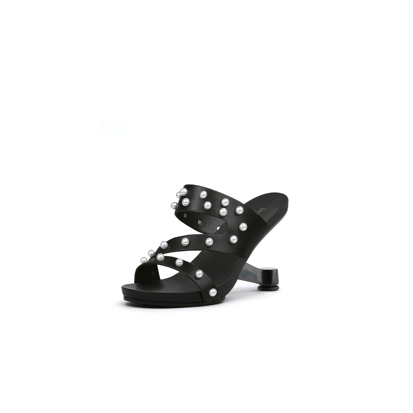 Pearl Strap High Heel Mules-1