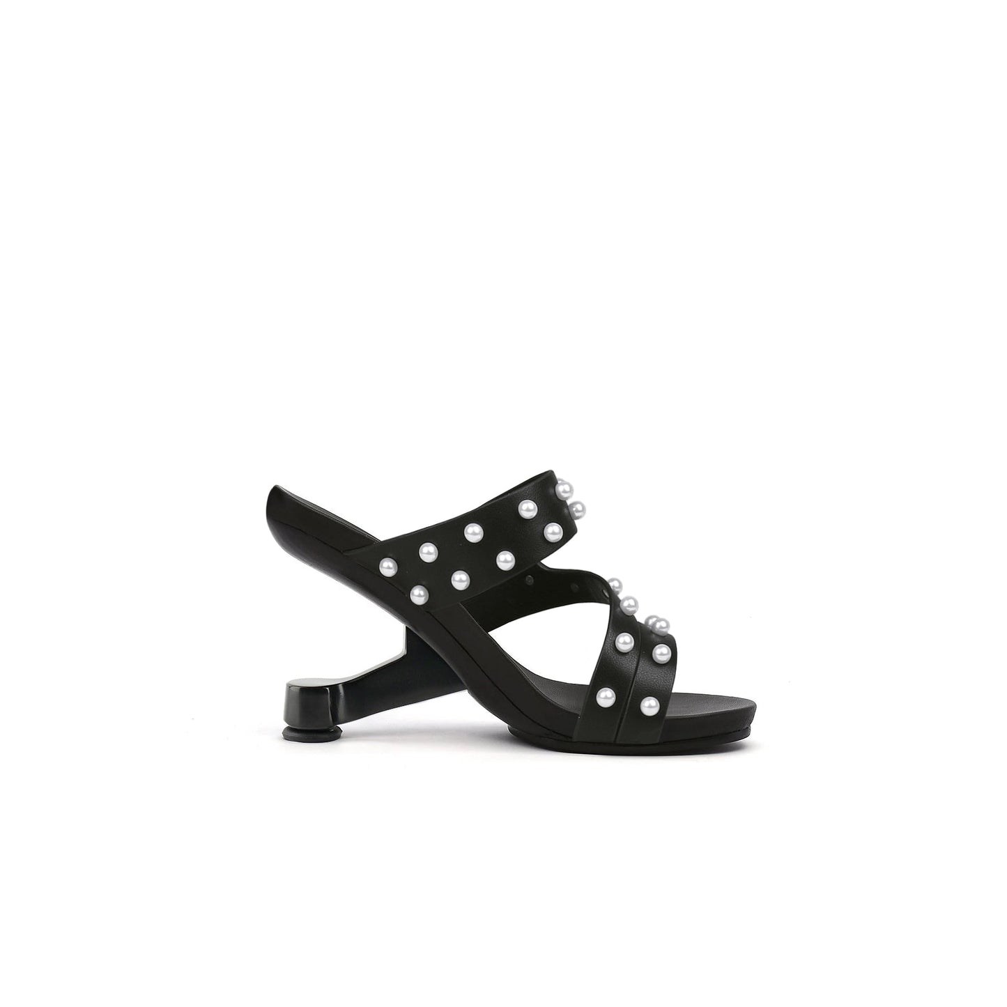 Pearl Strap High Heel Mules-2
