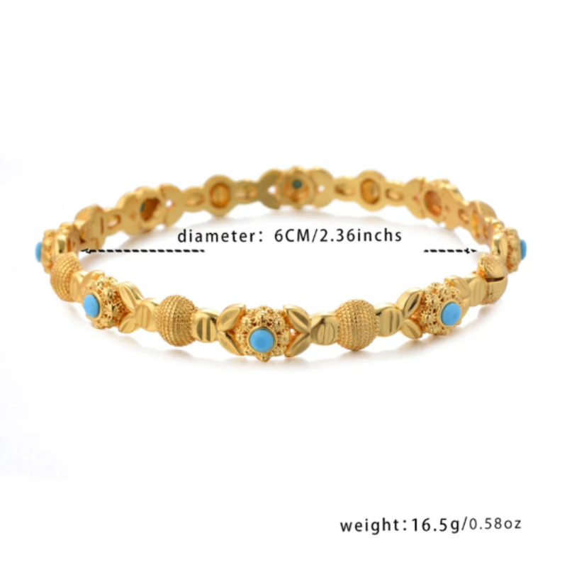 Gold-Plated Dubai Bangles Elegant Party Jewelry-3
