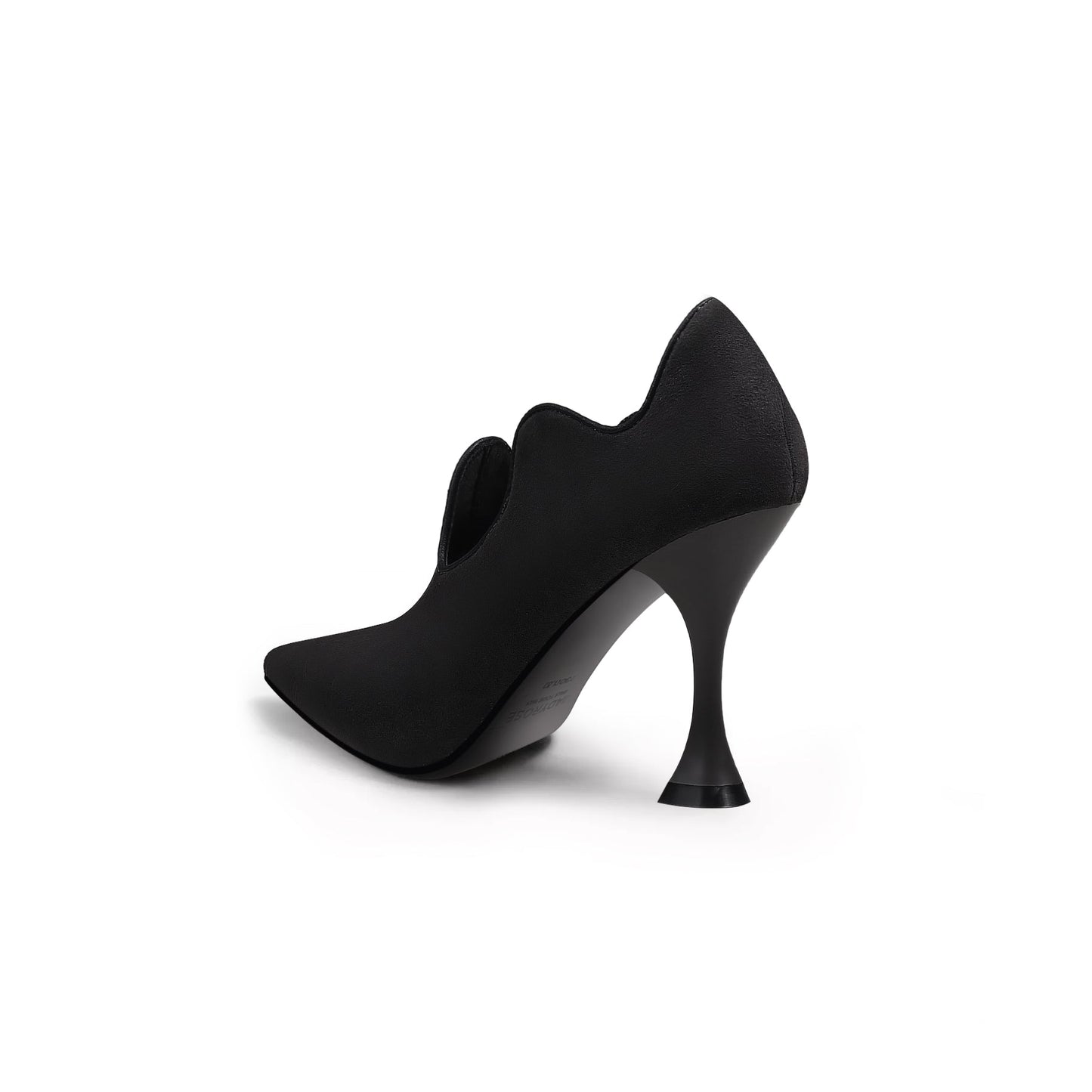 Scallop Wavy Suede Stiletto Pumps-3