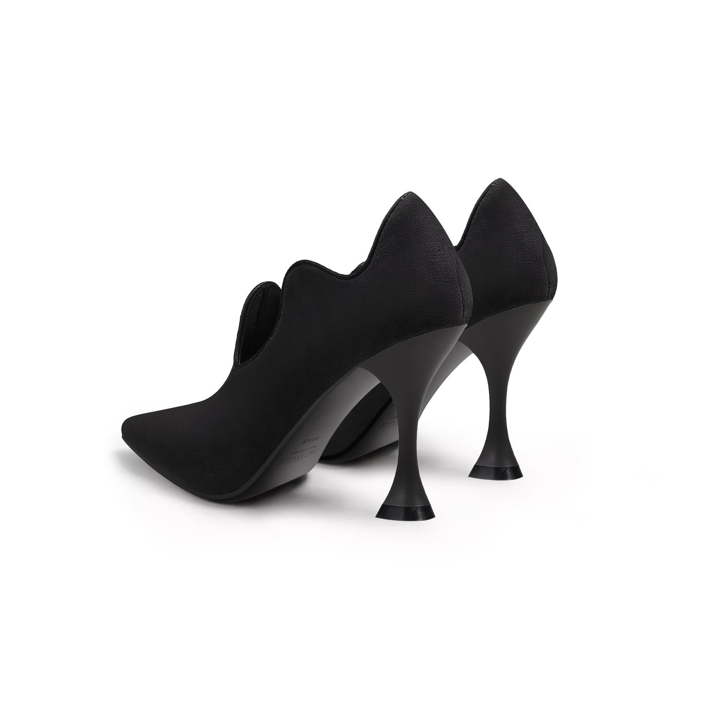 Scallop Wavy Suede Stiletto Pumps-4