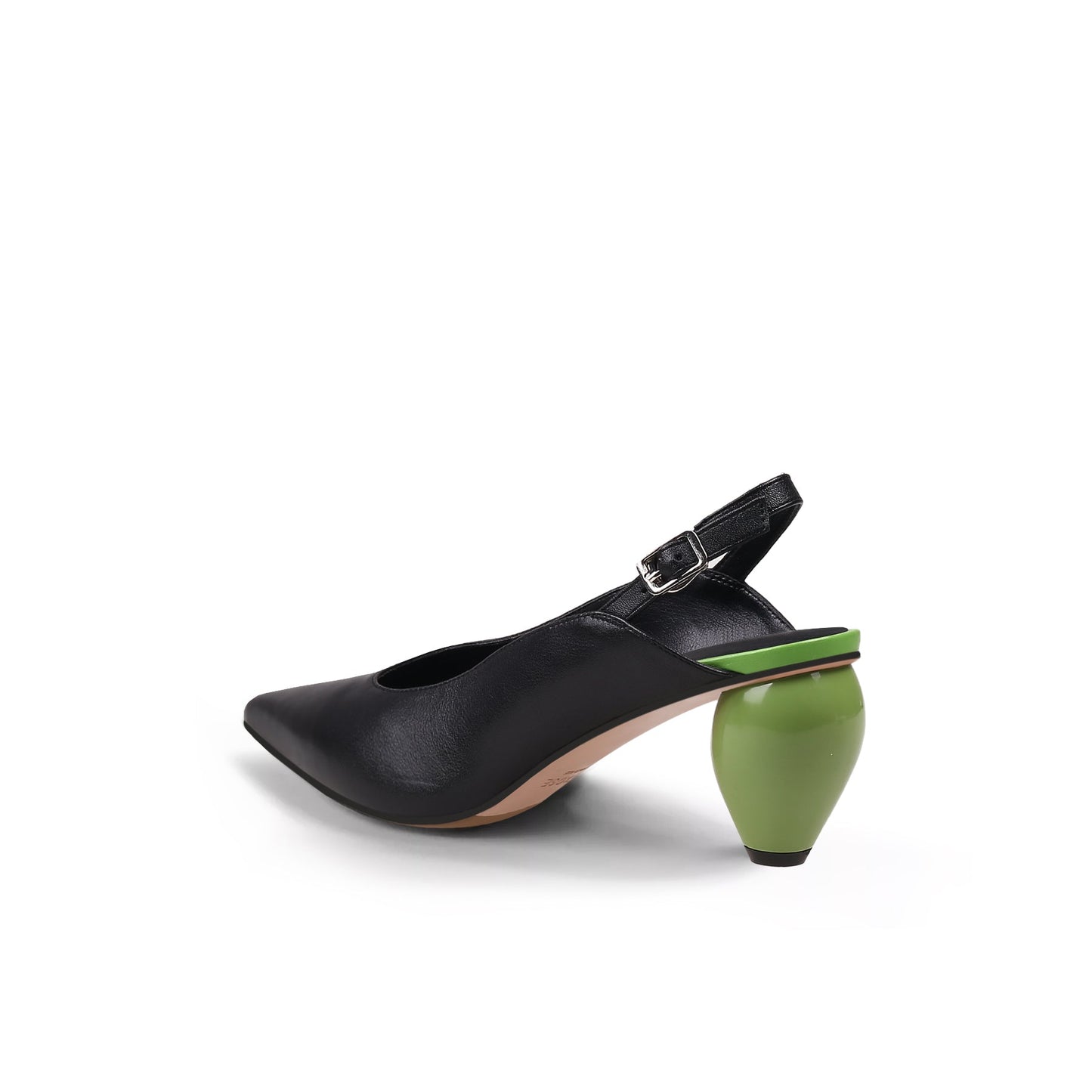 Slingback Low-Heel Pointed Sandals-3