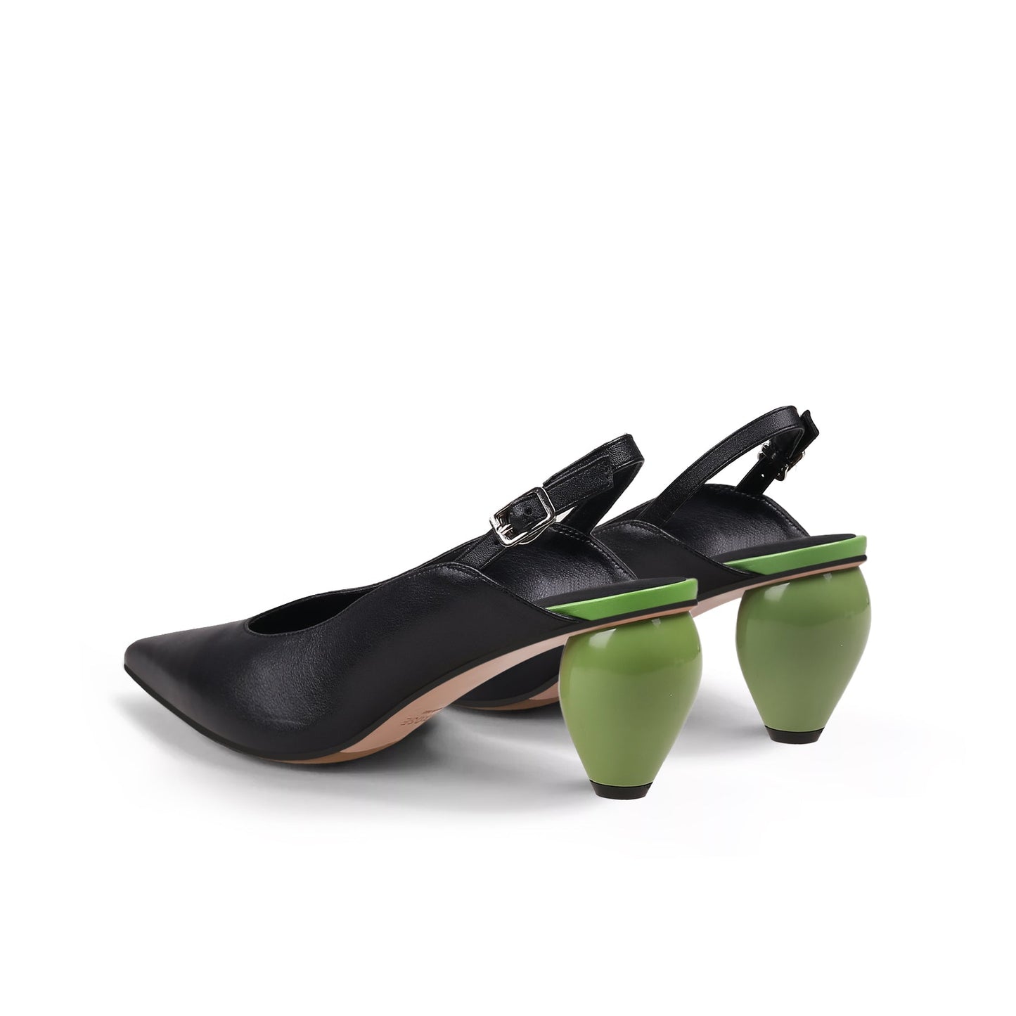 Slingback Low-Heel Pointed Sandals-4