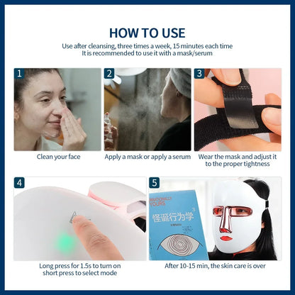 7 Colors LED Facial Mask - Wireless Face Care Treatment-3