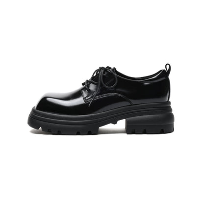 British Thick-Sole Derby Leather Lace Ups-0