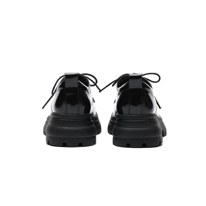 British Thick-Sole Derby Leather Lace Ups-3