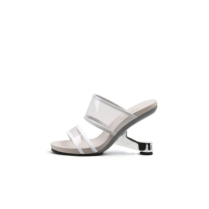 Contrast Color Transparent Heels-0