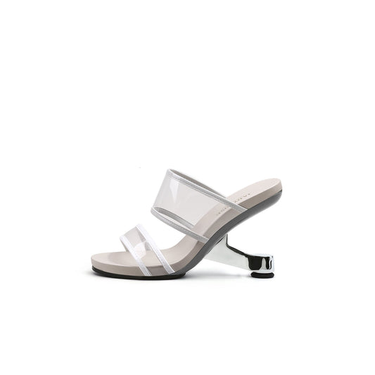 Contrast Color Transparent Heels-0