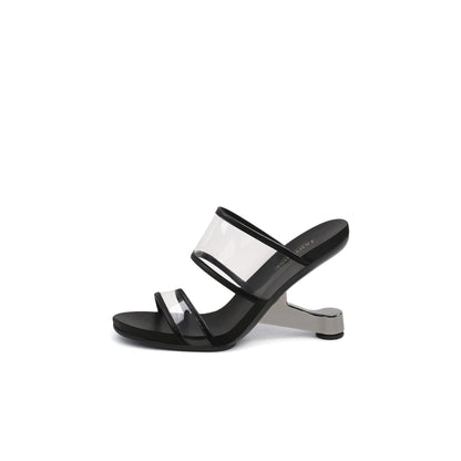 Contrast Color Transparent Heels-5