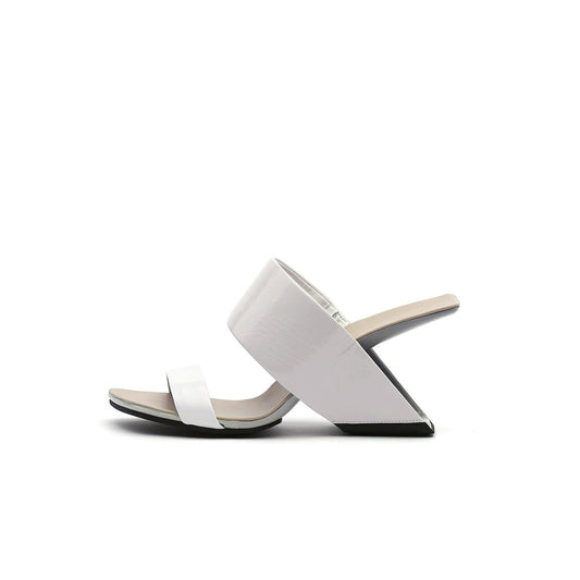 Electrifying Double Strap Edgy Heel-Less Wedges-0