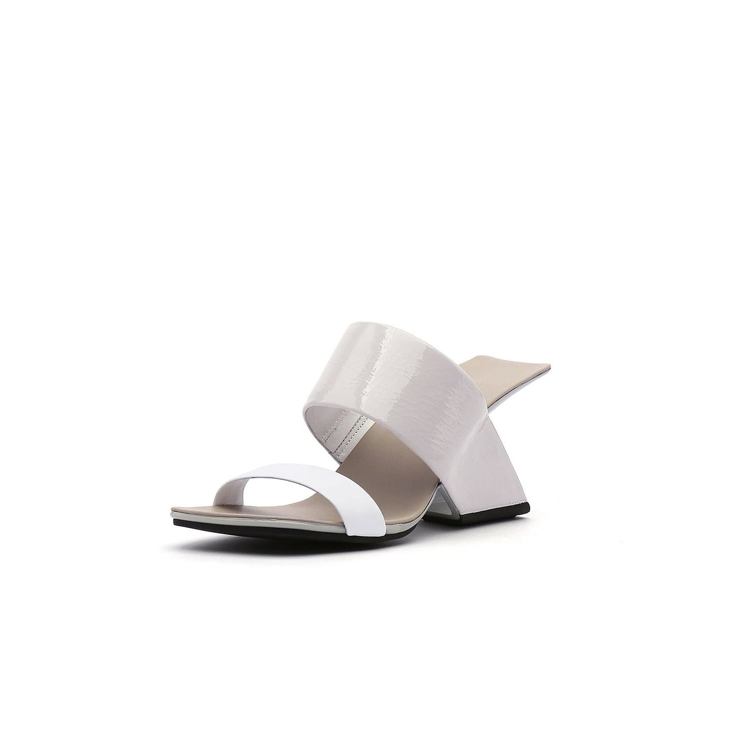 Electrifying Double Strap Edgy Heel-Less Wedges-1