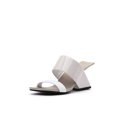 Electrifying Double Strap Edgy Heel-Less Wedges-1