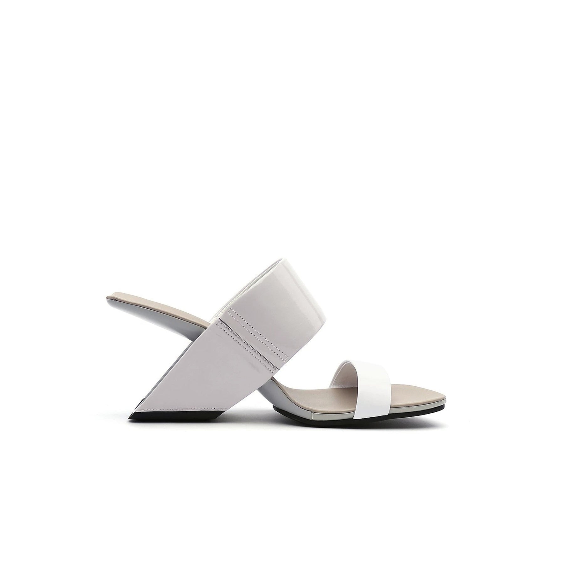 Electrifying Double Strap Edgy Heel-Less Wedges-2