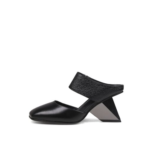 Femme Ankle Strap Gravity Block Heel Pumps-0