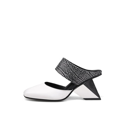 Femme Ankle Strap Gravity Block Heel Pumps-5
