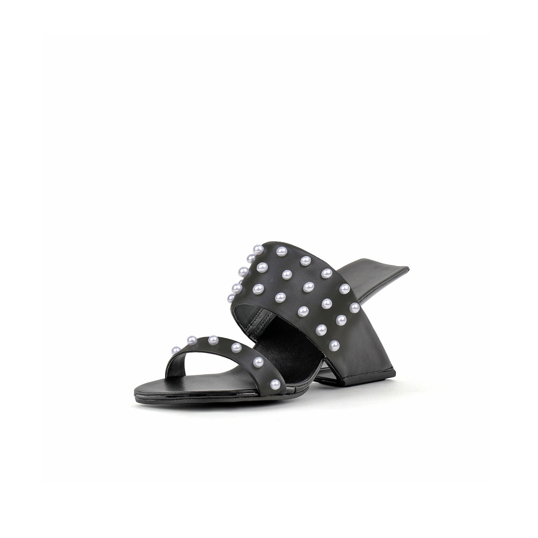 Metallic Beaded Arch Heel Mules-1