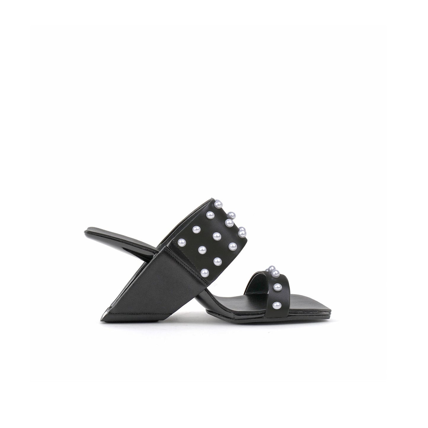 Metallic Beaded Arch Heel Mules-2
