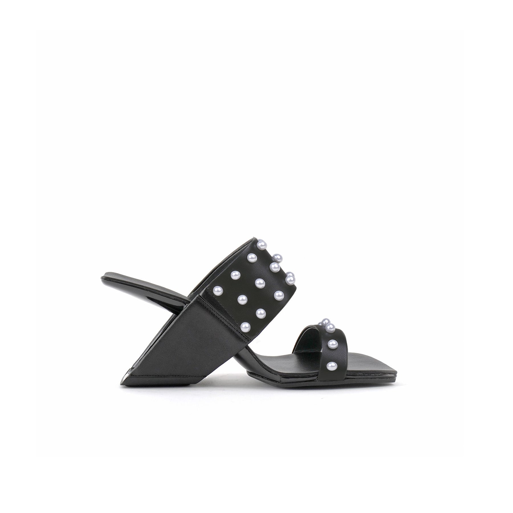Metallic Beaded Arch Heel Mules-2