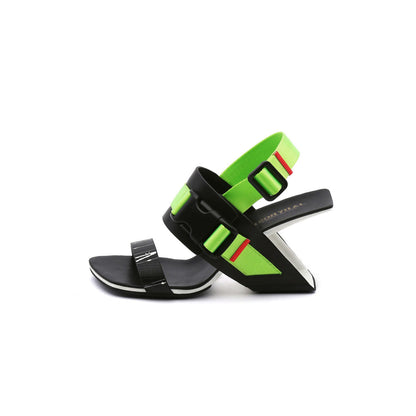 Multi-Strap Patent Open Toe Sandals-5