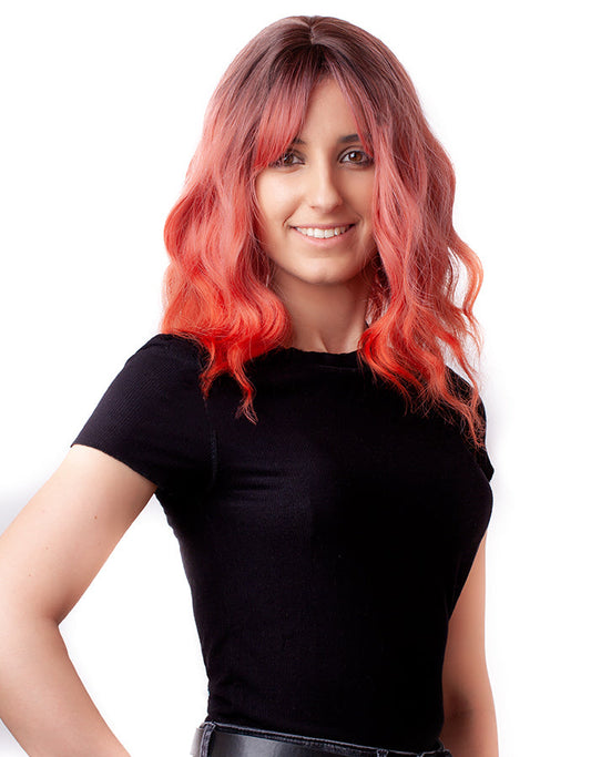 Paróka műhaj RIO Rosegold-Narancs ombre AFROline-0
