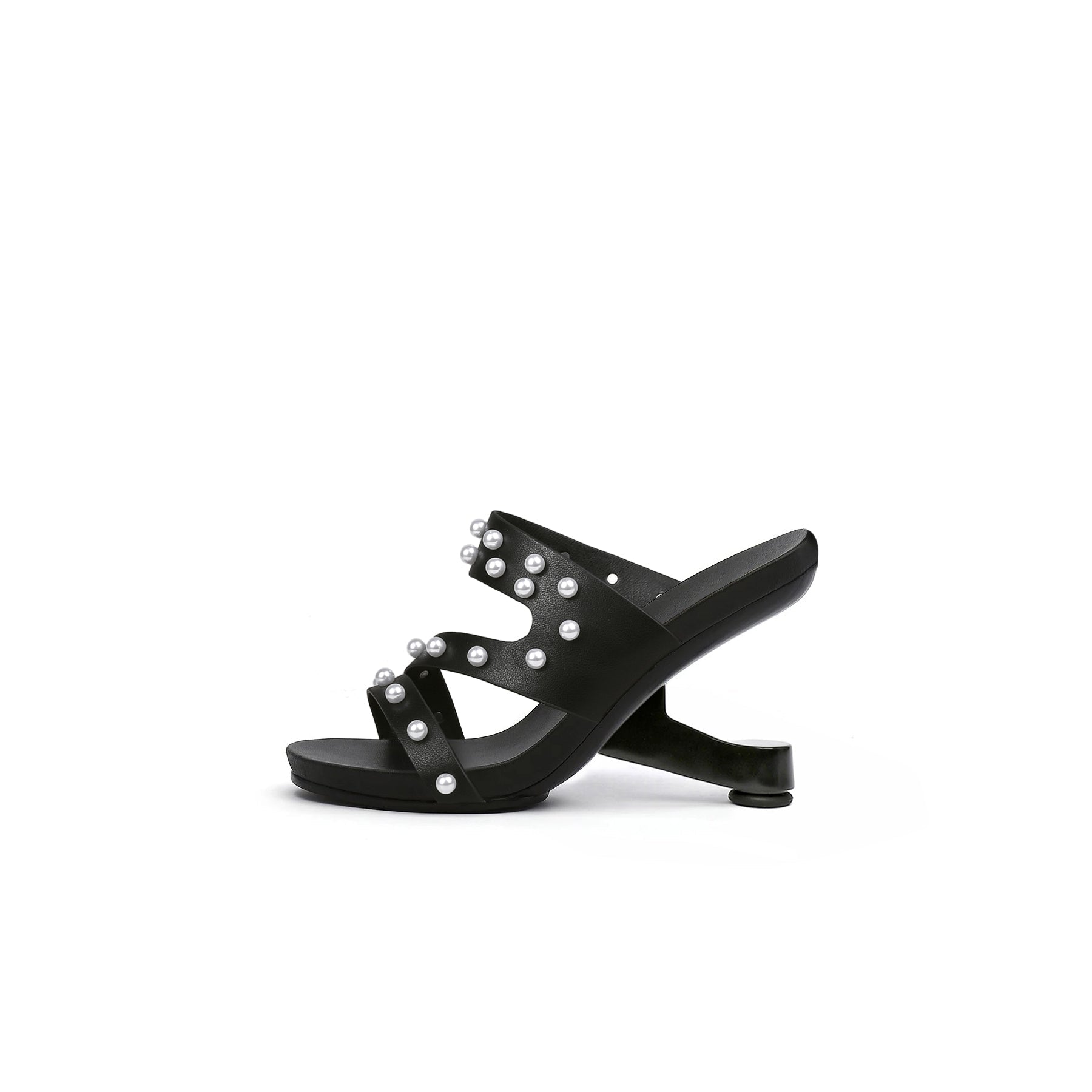 Pearl Strap High Heel Mules-0