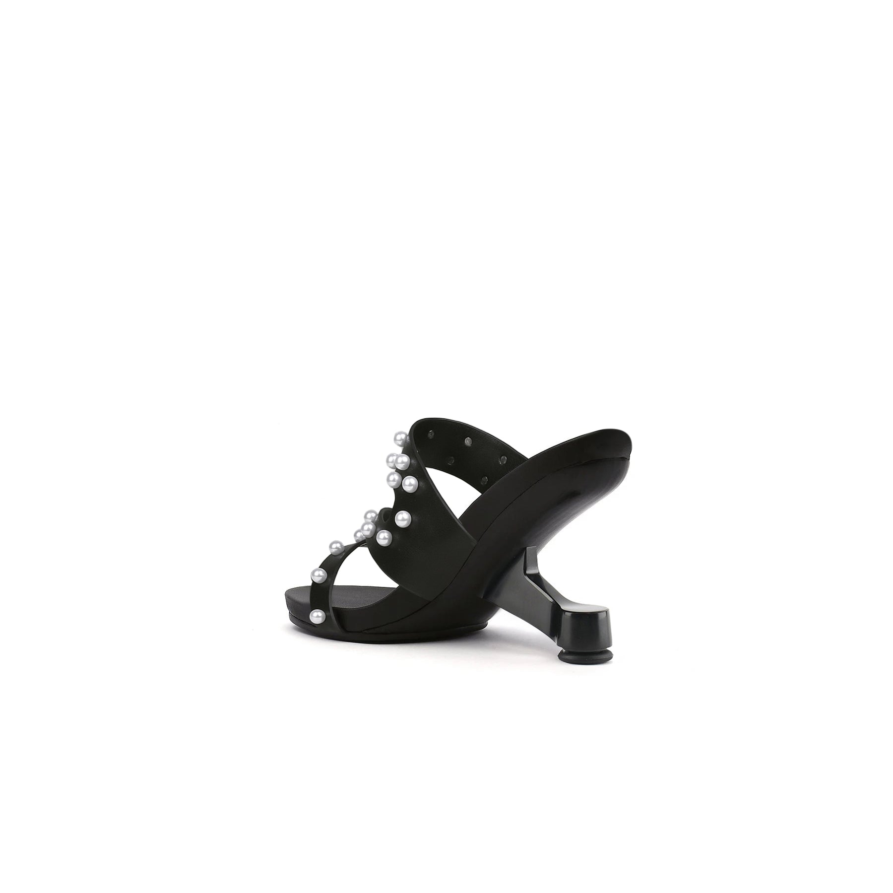 Pearl Strap High Heel Mules-3