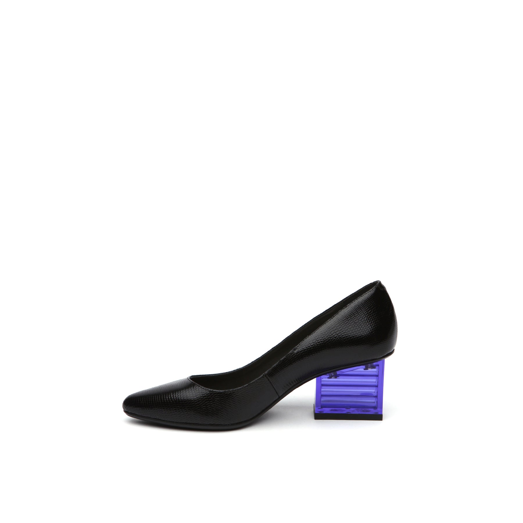 Pointed Toe Glass Block Heels-0
