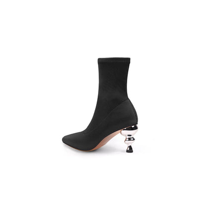 Pointed Toe Suede Ankle Boots-3