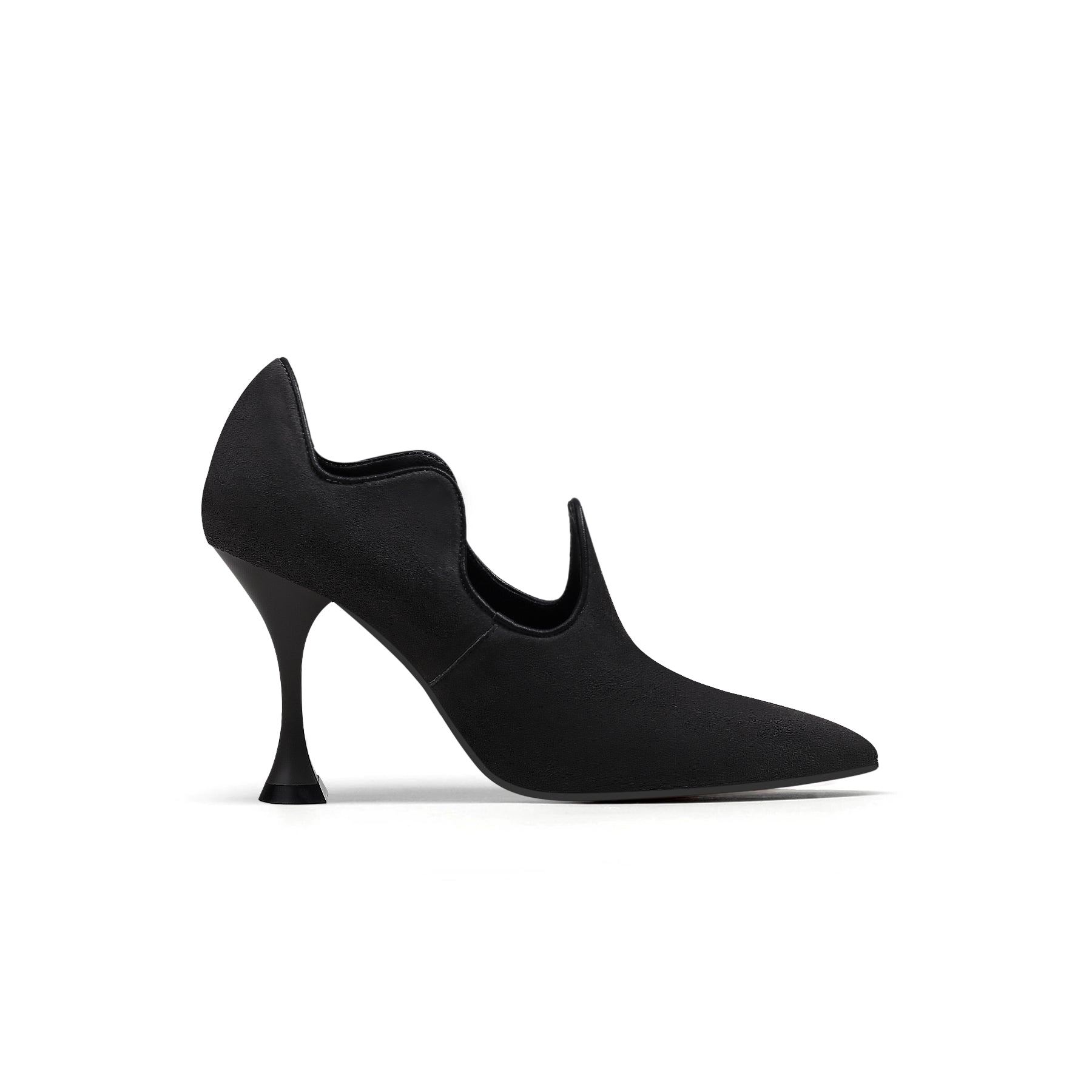Scallop Wavy Suede Stiletto Pumps-2