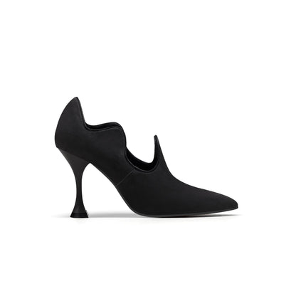 Scallop Wavy Suede Stiletto Pumps-2