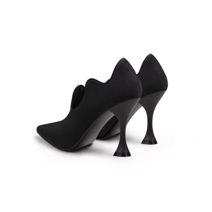Scallop Wavy Suede Stiletto Pumps-4