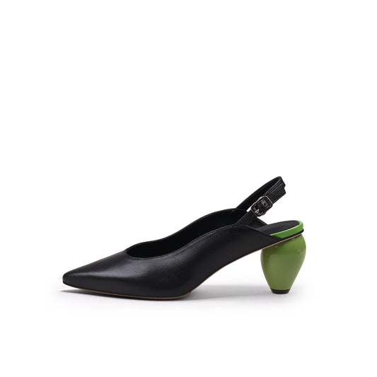 Slingback Low-Heel Pointed Sandals-0
