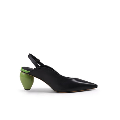 Slingback Low-Heel Pointed Sandals-2