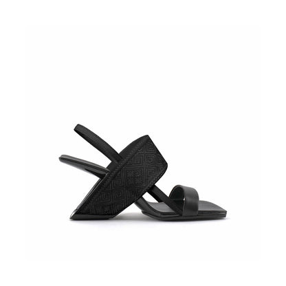 Square Toe Thick Strap Slip On Sandals-2