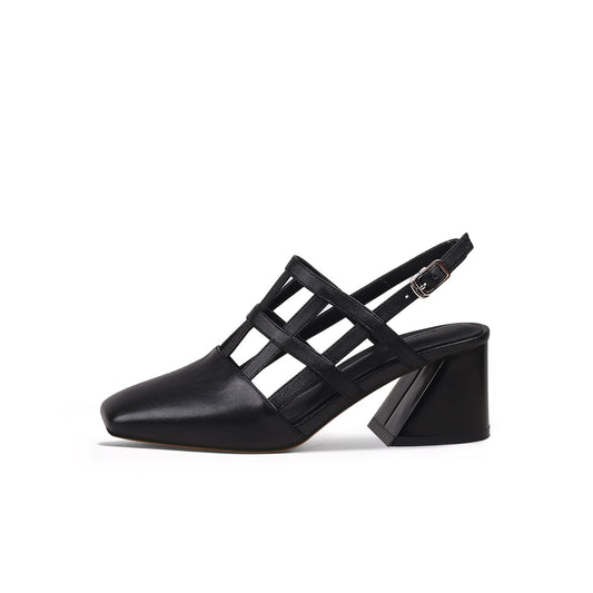 Chic Woven Leather Ankle Strap Mules-0