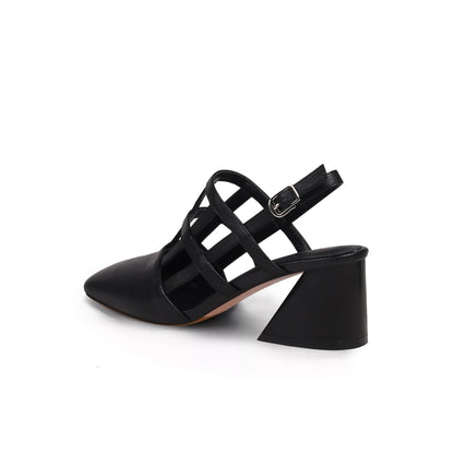 Chic Woven Leather Ankle Strap Mules-3