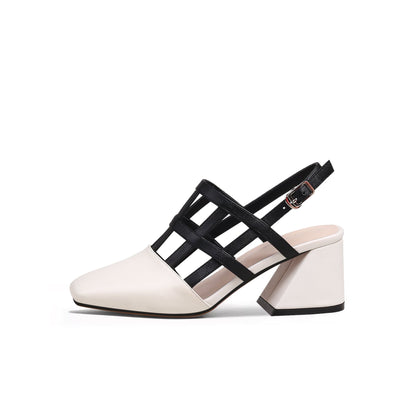 Chic Woven Leather Ankle Strap Mules-5